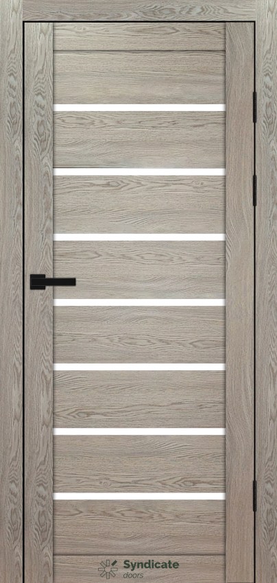 Двері Syndicat Doors PVC 102 Дуб натуральний сатинове скло